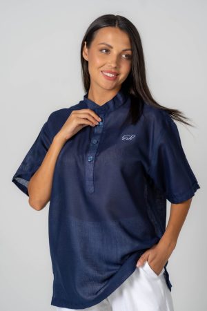 Women Chinese Collar t-shirt